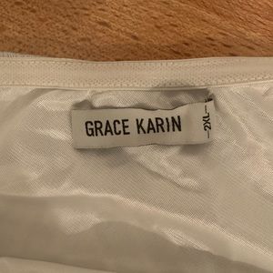 Grace Karin white one shoulder silver dress